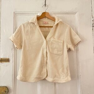 TERRY TOWELLING/PUESTO resort-wear shirt in S/M